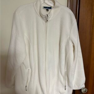 Karen Scott Cream Fleece Jacket